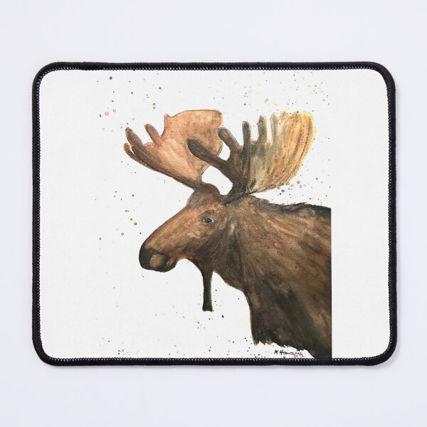 Item preview, Brown Animal Moose watercolour designed and sold by Monika Howarth.