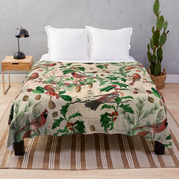Item preview, Cardinal And Botany Vintage Botanical Christmas Pattern designed and sold by artsandsoul.