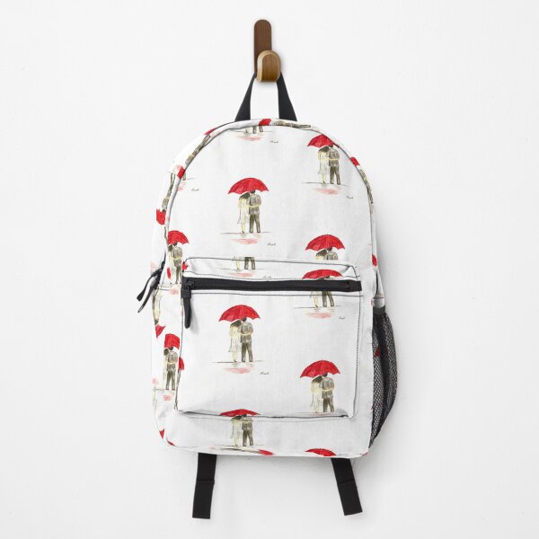 Item preview, Red umbrella love couple watercolor designed and sold by Monika Howarth.