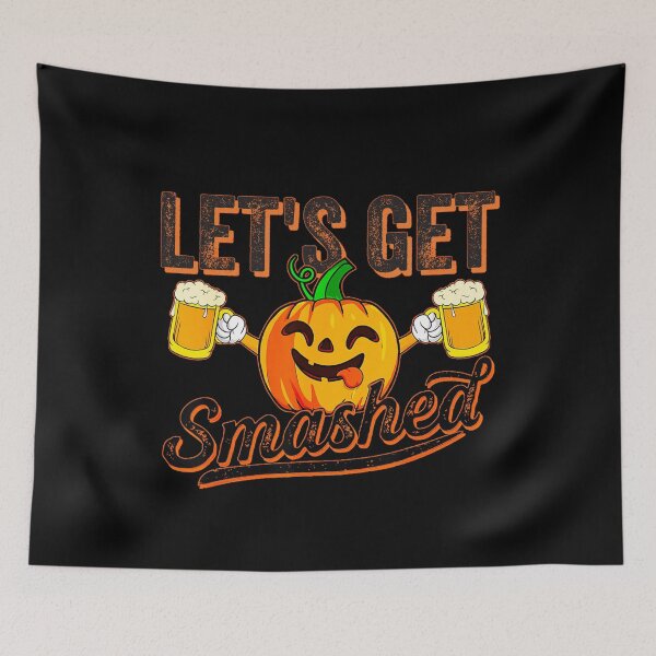 Item preview, Let's Get Smashed Pumpkin Crazy Face Funny Halloween Beer  designed and sold by reedbull.