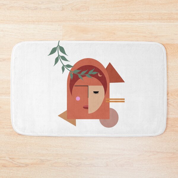 Item preview, Orange Haired Girl with Geometrical Shapes designed and sold by cerenalkan.