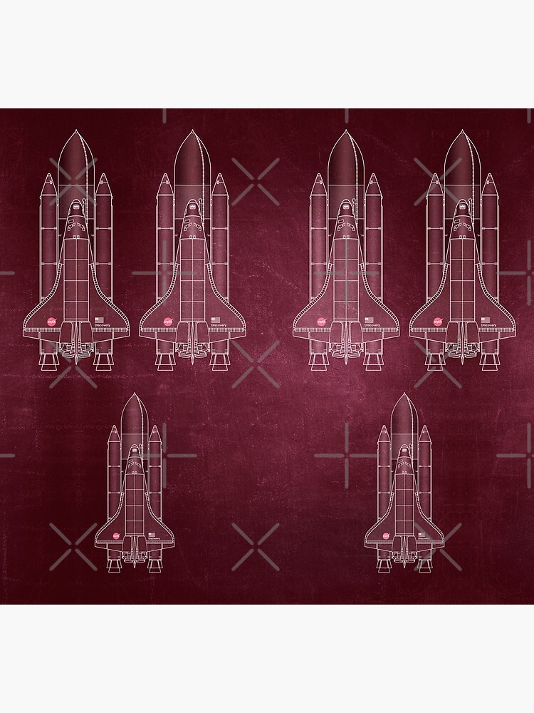 Disover NASA Space Shuttle Blueprint in High Resolution (red) Socks