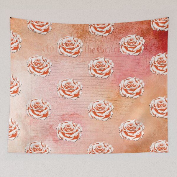 Item preview, Orange crystal retro roses designed and sold by NoahDea.