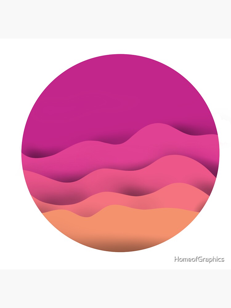 "Pink mountains" Sticker for Sale by HomeofGraphics Redbubble