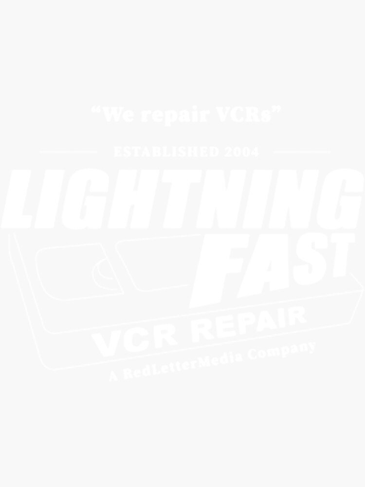 "Lightning Fast VCR Repair Redlettermedia " Sticker for Sale by