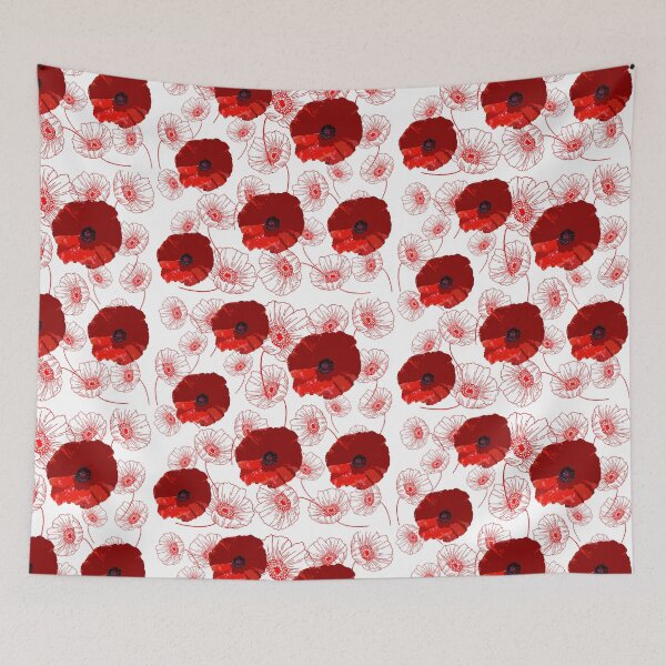 Item preview, Love Poppies on White designed and sold by RiadMannan.