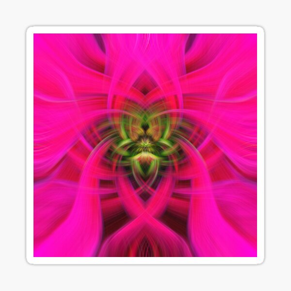 Poinsettia Princettia Dark Pink Twirl Symmetrical Sticker