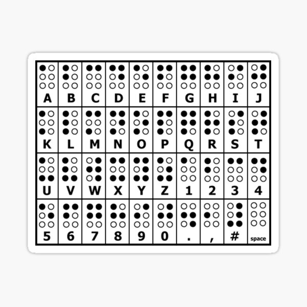 braille alphabet stickers for sale redbubble