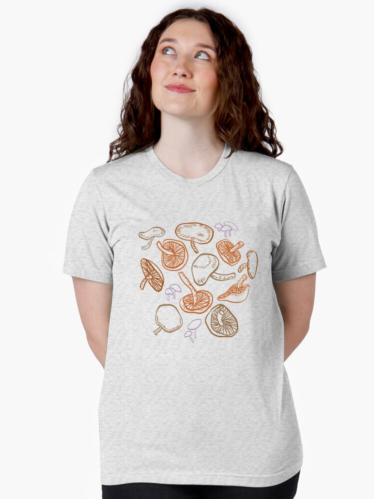 Shiitake Mushroom Line Art Tri-blend T-Shirt