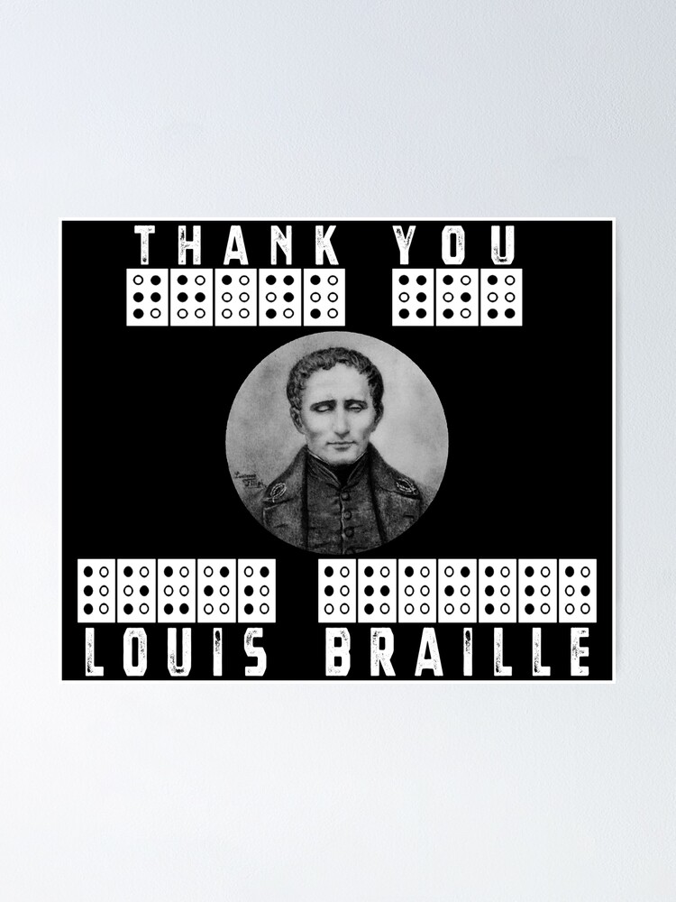 Poster « Merci Louis Braille Vêtement, beau cadeau malvoyant, design