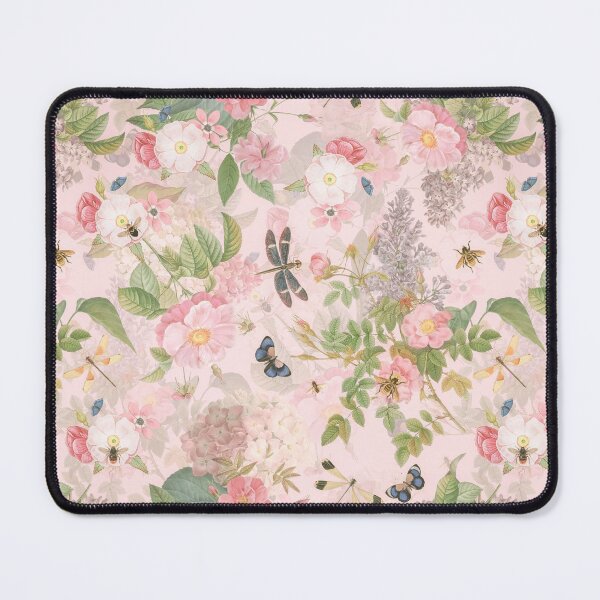 Item preview, UtART - Vintage Roses Spring Flower And Early Insects Botanical Garden Pattern - Sepia Blush Pink Nightgarden designed and sold by UtArt.