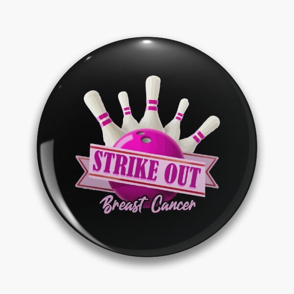 Item preview, Strike Out Breast Cancer Awareness Bowling Fighter designed and sold by Dressed For  Duty.