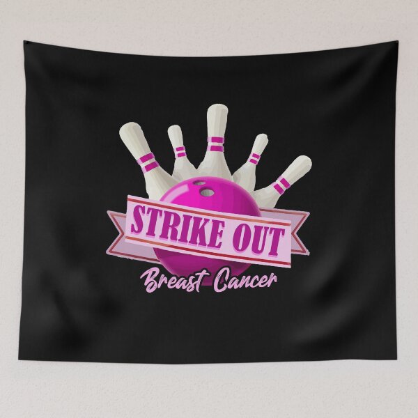 Item preview, Strike Out Breast Cancer Awareness Bowling Fighter designed and sold by Dressed For  Duty.