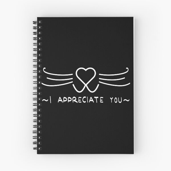 Item preview, Cat with Black Heart Nose ~ "I appreciate you" White Text | Black designed and sold by ItsAnnie-GFX.