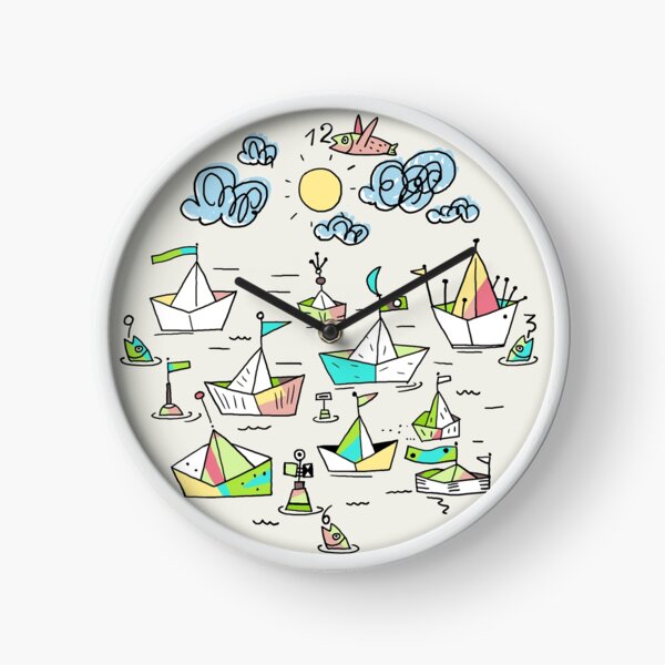 Schiffe im Hafen Uhr