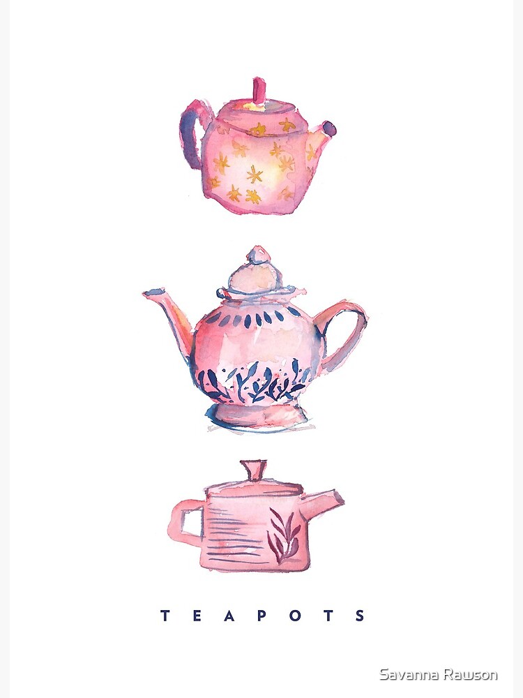 teapot cute drawing dot vintage colorful tea lovely