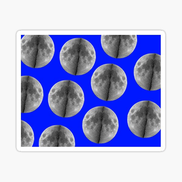 Realistic blue color moon seamless design Sticker
