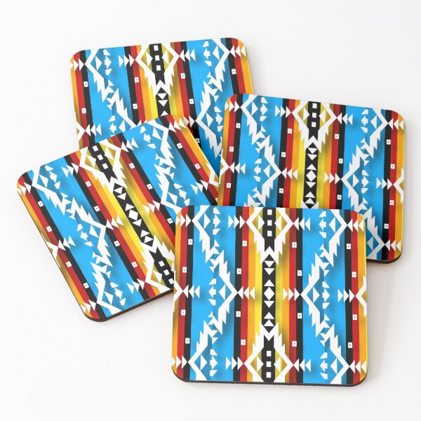 Item preview, Sky Blue / Fire Color/ White  Native American Geometric Design designed and sold by JMWCD.