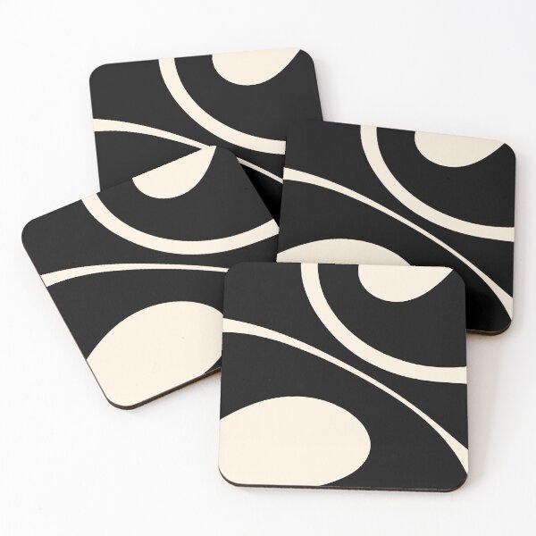 Item preview, Modscape Minimalist Abstract in Black and Almond Cream designed and sold by kierkegaard.