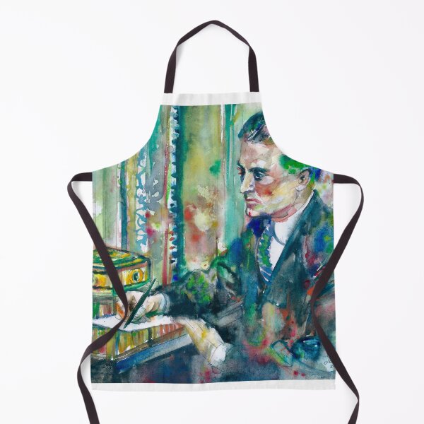 Item preview, F. SCOTT FITZGERALD in his studio - watercolor portrait designed and sold by lautir.