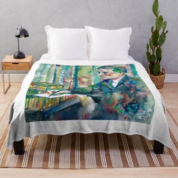 Item preview, F. SCOTT FITZGERALD in his studio - watercolor portrait designed and sold by lautir.