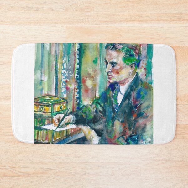 Item preview, F. SCOTT FITZGERALD in his studio - watercolor portrait designed and sold by lautir.