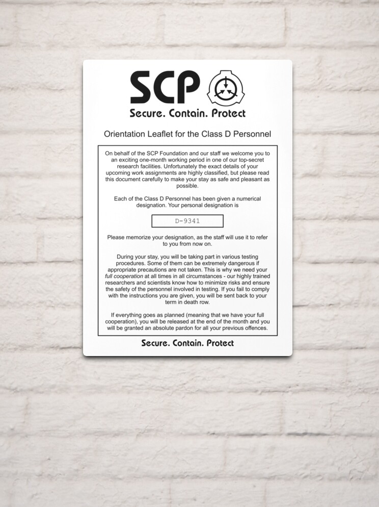 SCP Foundation Document | Metal Print