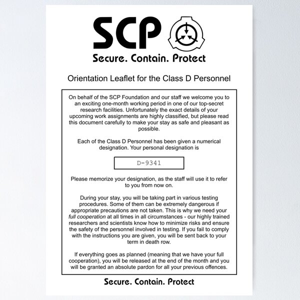 SCP Foundation Document Poster by Raildur