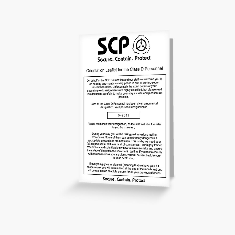 SCP Foundation Document | Greeting Card