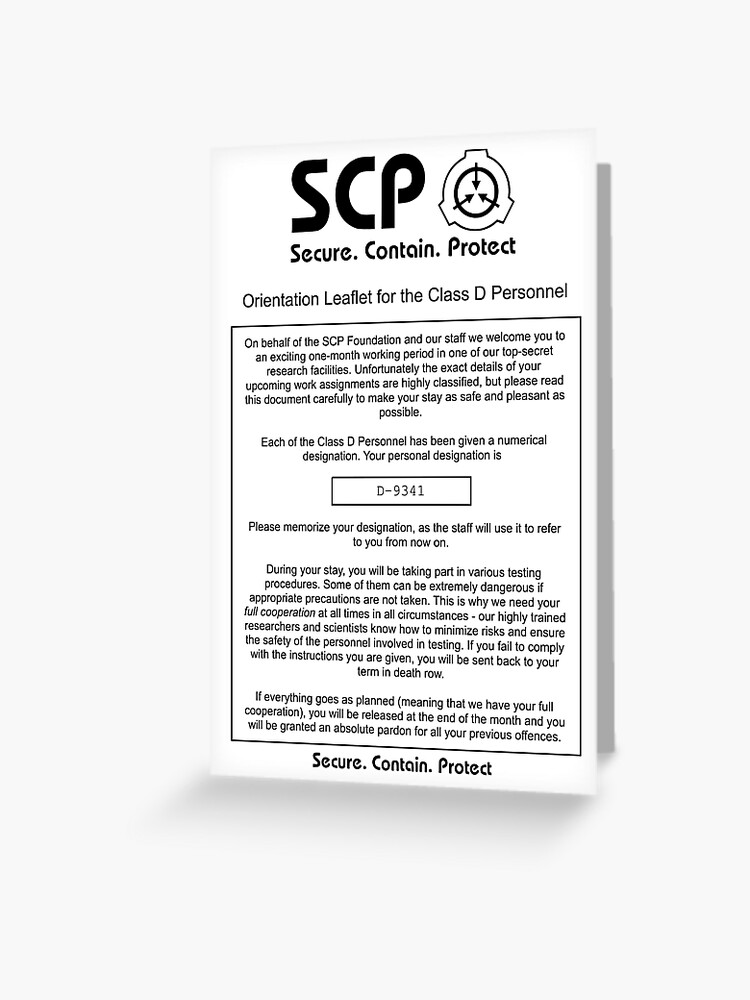 SCP Foundation Document | Greeting Card