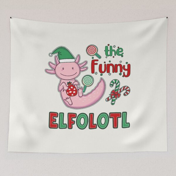 Item preview, Christmas Axolotl Elf - Funny Elfolotl designed and sold by GrimButterfly.