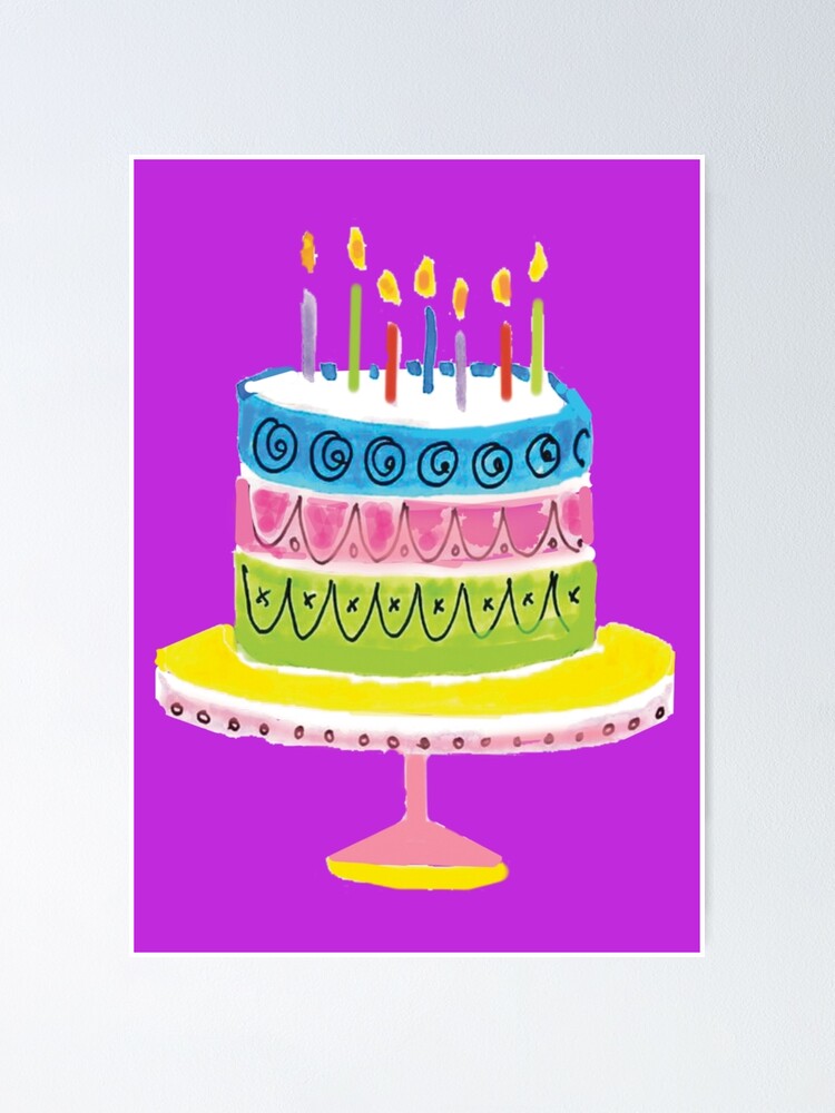 Vector hand drawn birthday cake with candle in doodle style. Scribble  cartoon outline illustration for logo, print, design, icon Stock Vector  Image & Art - Alamy