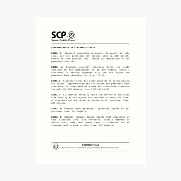 SCP Foundation Document Poster by Raildur