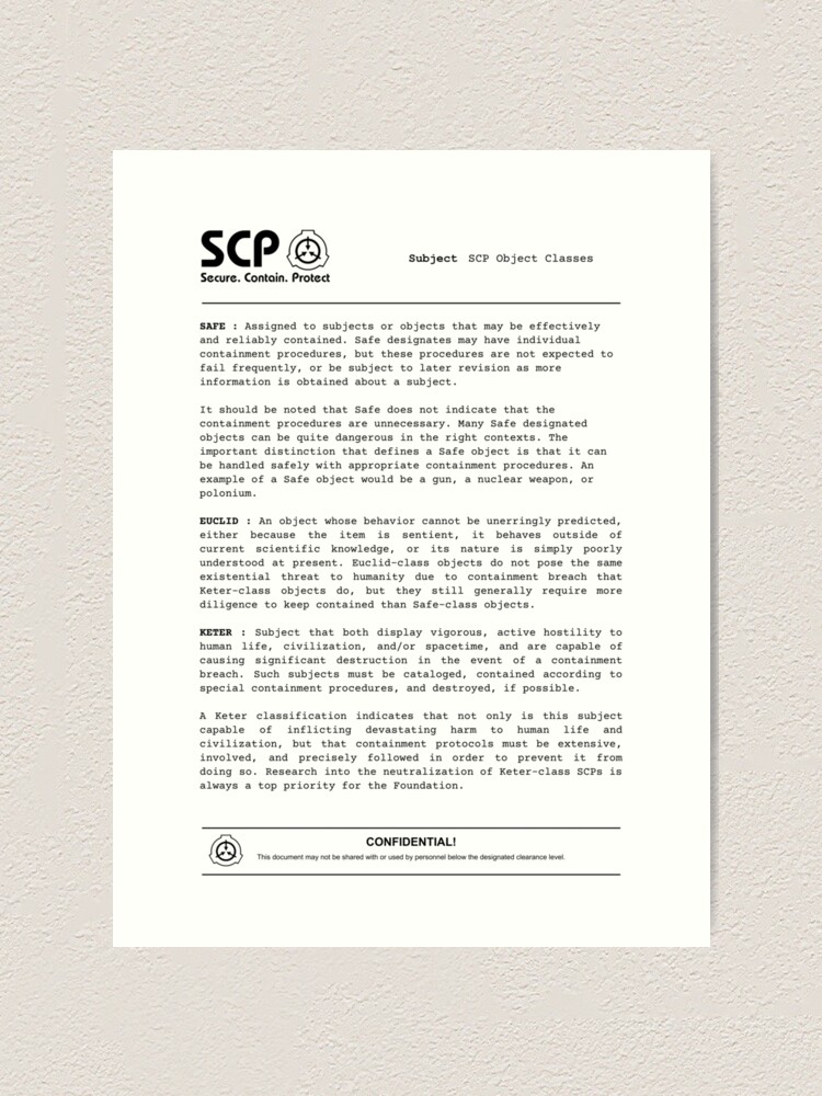 SCP Foundation Main Branch Statement #1, SCP Foundation