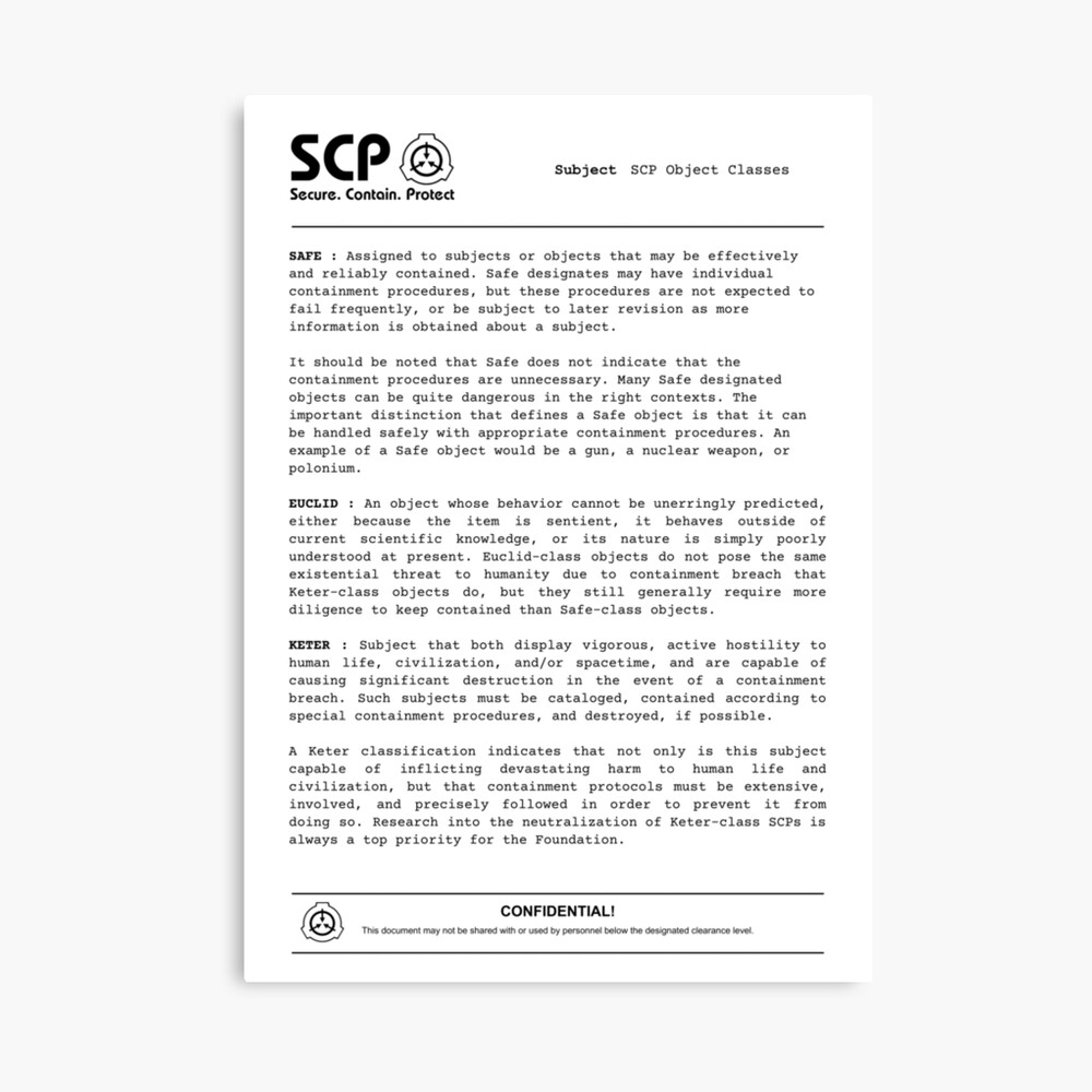 The SCP Files - WARNING: This number is not real. It is used for personnel  of The Foundation ONLY.