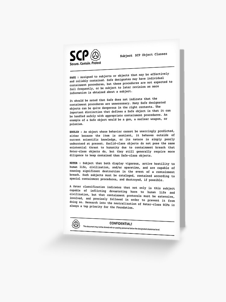 SCP Foundation Document | Greeting Card