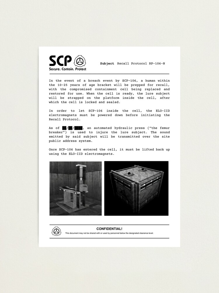 SCP Foundation Document | Metal Print