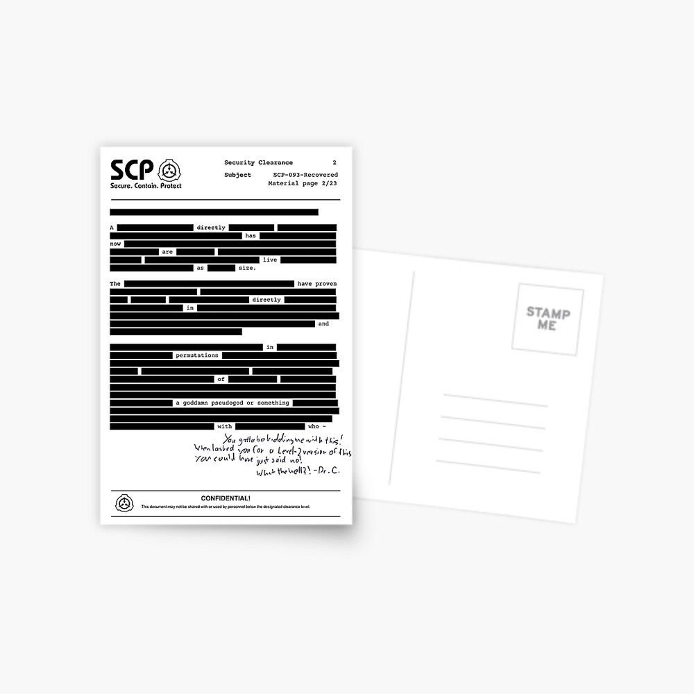 SCP Foundation Document Poster by Raildur