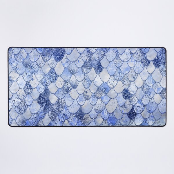 Item preview, Wonky Watercolor Blue Glitter Mermaid Scales Pattern designed and sold by UtArt.