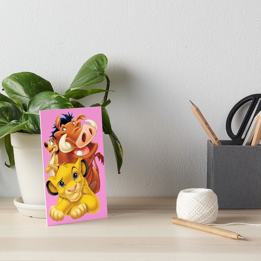 Lion King Simba Timon And Pumbaa Art Board Print For Sale By Divya21 Redbubble