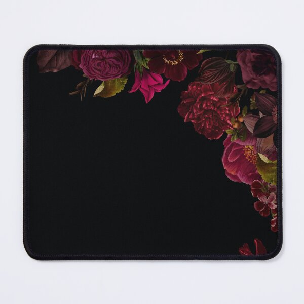 Item preview, Antique dark red roses and other flowers on black  Nightgarden designed and sold by UtArt.