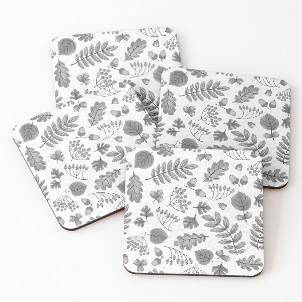 Item preview, Autumn Leaves (gray) designed and sold by Ildiko Hankoszky.