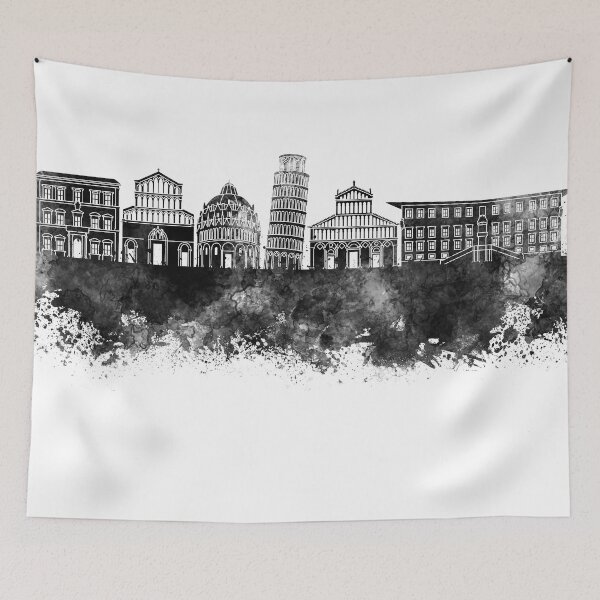 Item preview, Pisa skyline in black watercolor designed and sold by paulrommer.