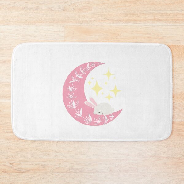 Item preview, Cute bunny sleeping on the pink moon designed and sold by BWAYZ.