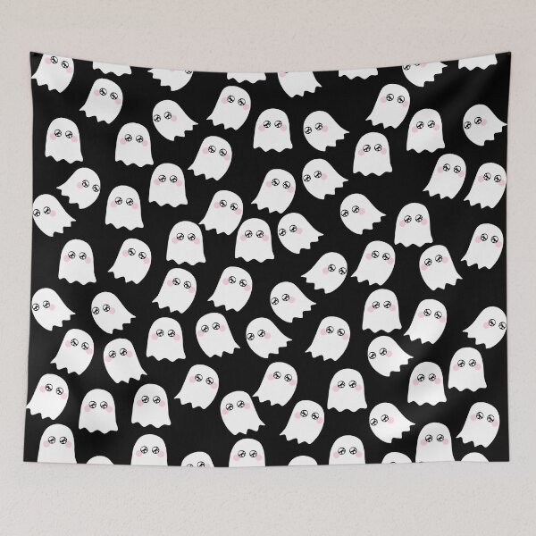 Item preview, Cute Ghost Pattern on Black Background designed and sold by kapotka.