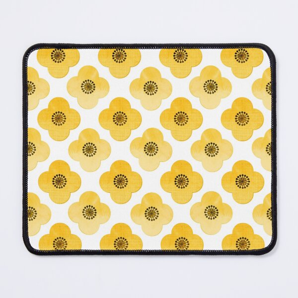 Item preview, Yellow retro flower geometric  textured designed and sold by MagentaRose.