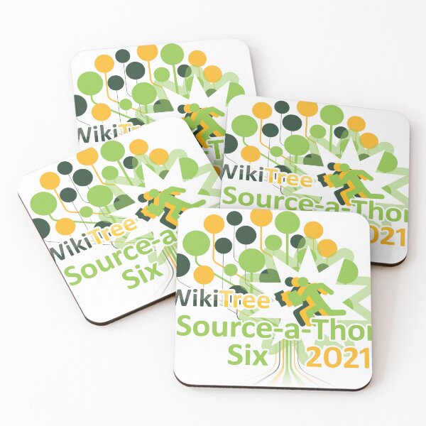 Item preview, 2021 WikiTree Source-a-Thon Six designed and sold by WikiTree.