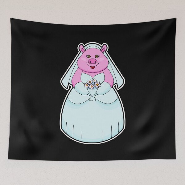 Item preview, Pig as Bride with Veil designed and sold by Snabdesign84.
