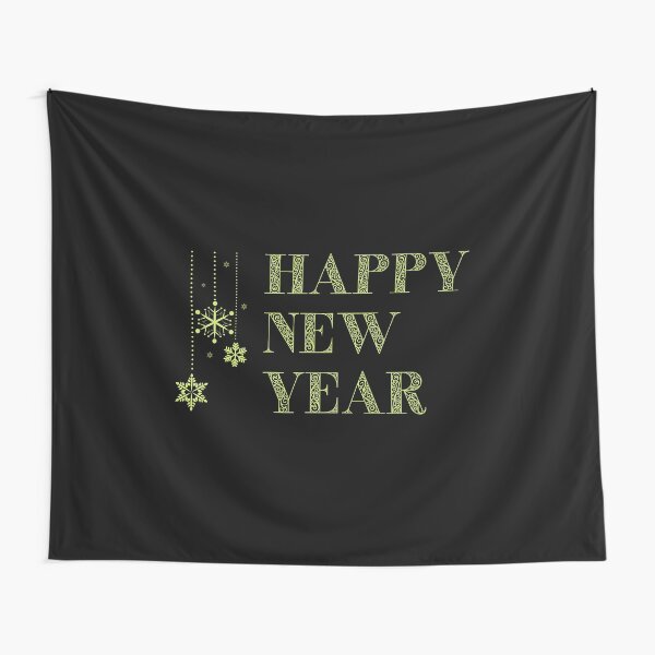 Happy New Year Decorations Green Tapestry
