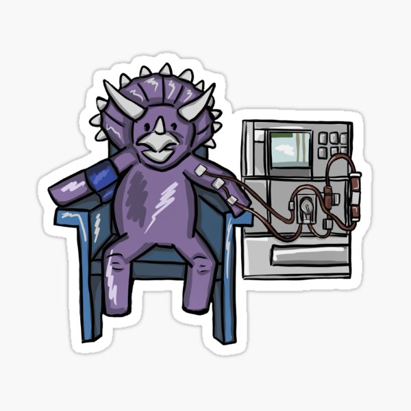 Dinosaur getting Dialysis Sticker